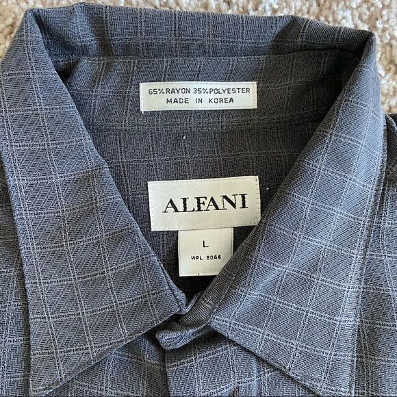 Alfani Dark Gray Button Up Top - Picture 2 of 5